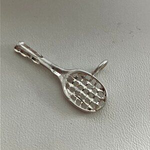 Tennis Racket Charm 925 Sterling Silver